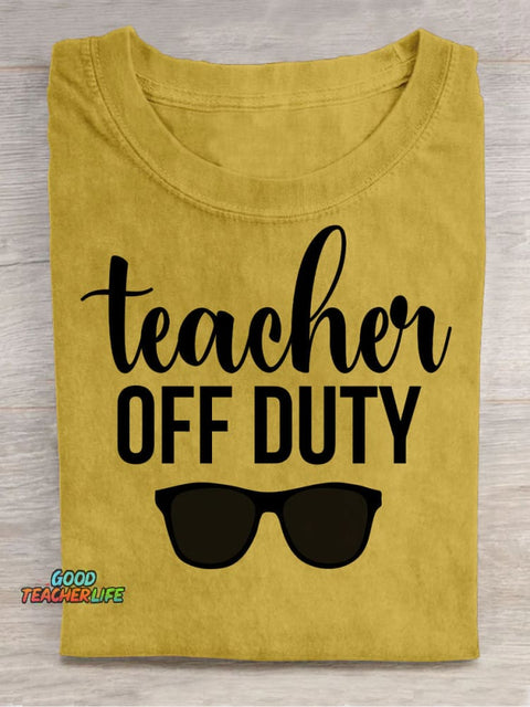 Teacher Off Duty Decorative Pattern T-shirt