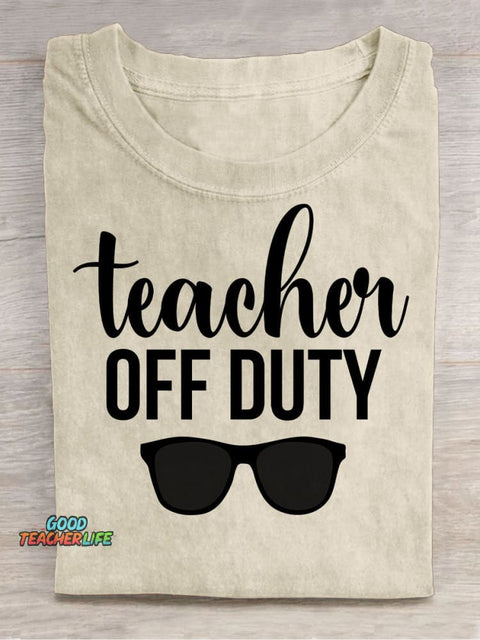 Teacher Off Duty Decorative Pattern T-shirt