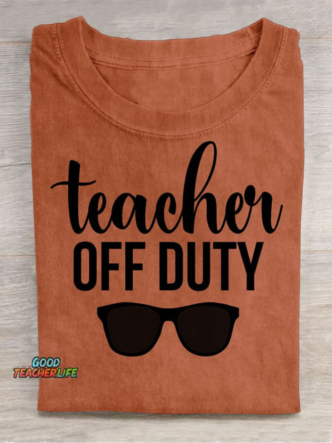 Teacher Off Duty Decorative Pattern T-shirt
