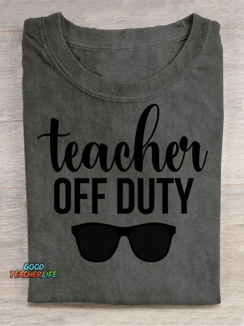 Teacher Off Duty Decorative Pattern T-shirt