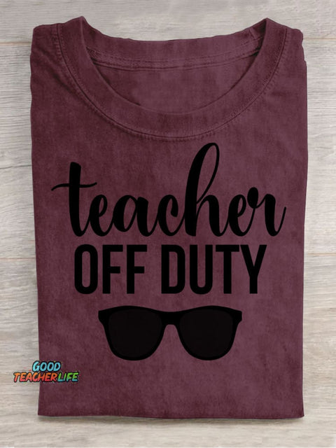 Teacher Off Duty Decorative Pattern T-shirt