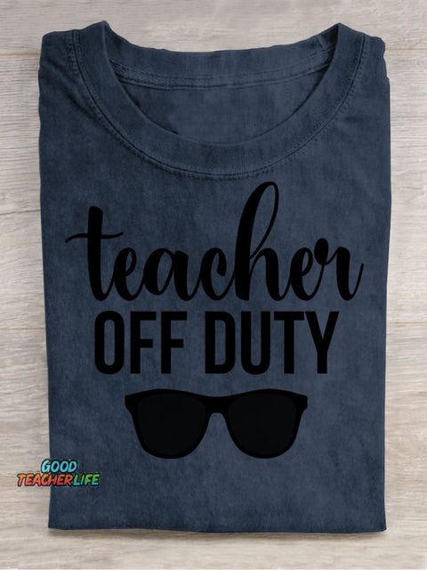 Teacher Off Duty Decorative Pattern T-shirt