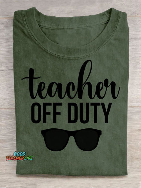 Teacher Off Duty Decorative Pattern T-shirt