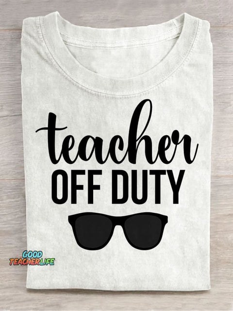 Teacher Off Duty Decorative Pattern T-shirt