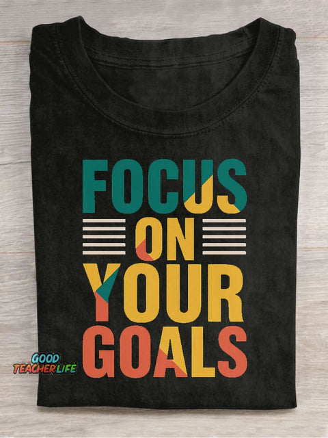 Focus On Your Goals Decorative Pattern T-shirt