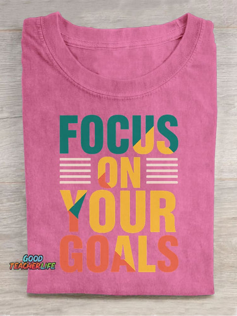 Focus On Your Goals Decorative Pattern T-shirt