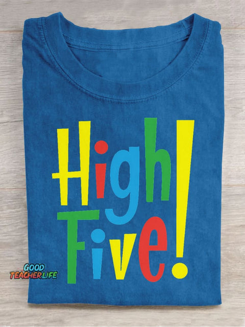 High Five Decorative Pattern T-shirt
