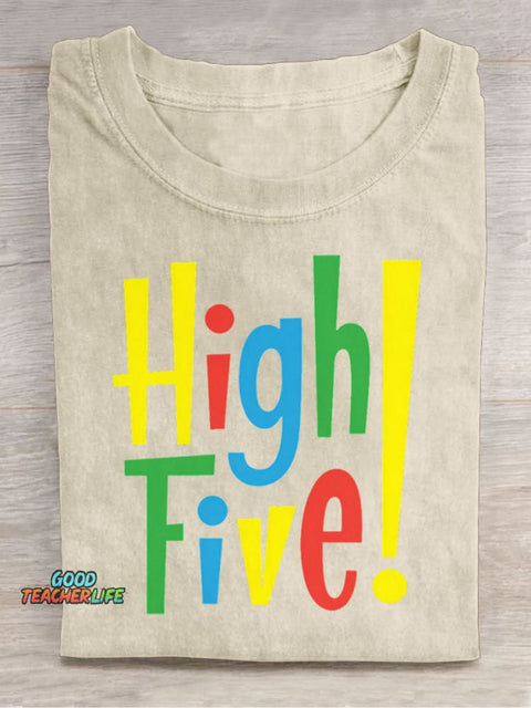 High Five Decorative Pattern T-shirt