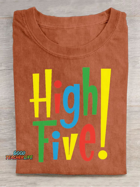 High Five Decorative Pattern T-shirt