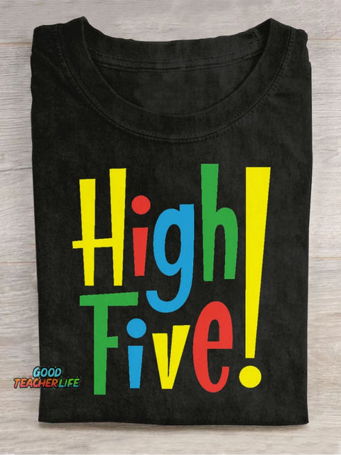 High Five Decorative Pattern T-shirt