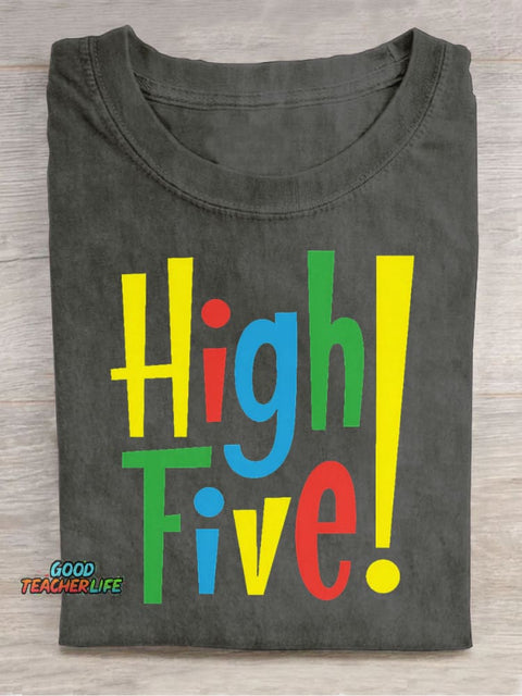 High Five Decorative Pattern T-shirt