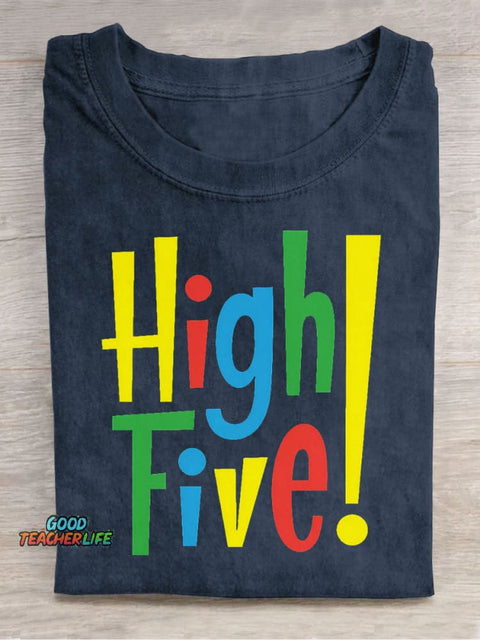 High Five Decorative Pattern T-shirt