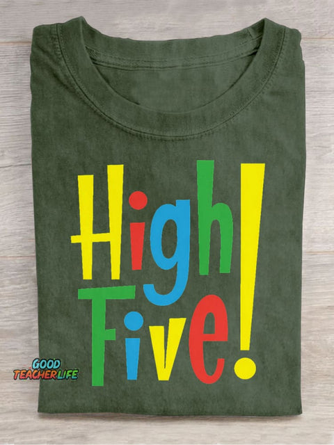 High Five Decorative Pattern T-shirt