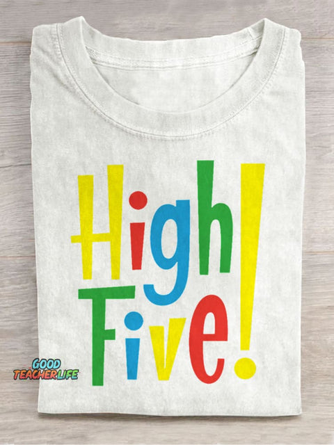 High Five Decorative Pattern T-shirt