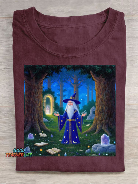 Forest Wizard Decorative Pattern T-shirt