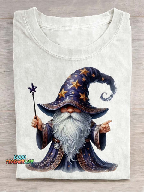 Cute Wizard Decorative Pattern T-shirt