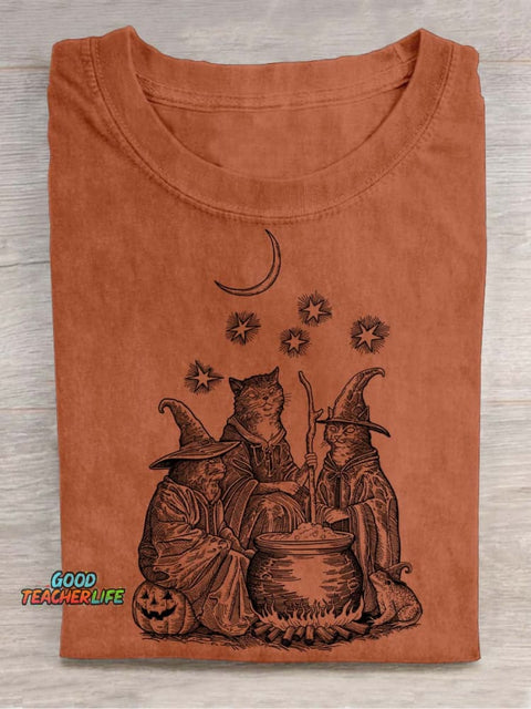 Cat Wizards Decorative Pattern T-shirt