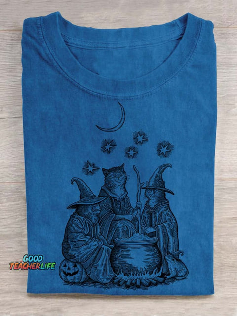 Cat Wizards Decorative Pattern T-shirt