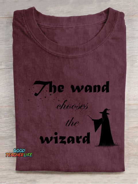The Wand Chooses The Wizard Decorative Pattern T-shirt