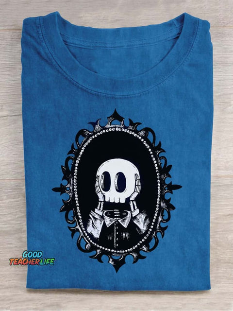 Surprised Skull Decorative Pattern T-shirt