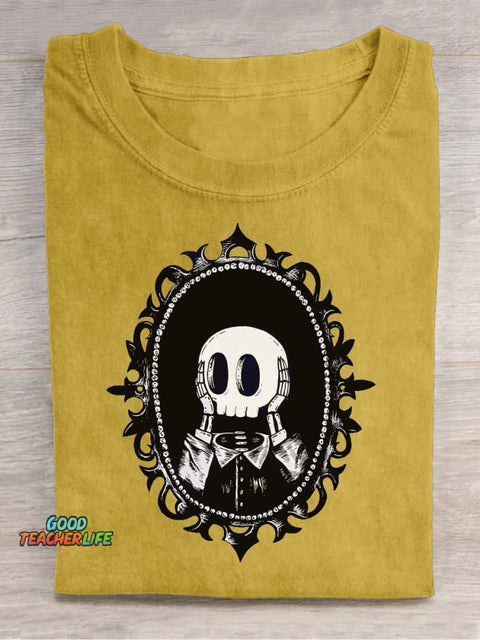Surprised Skull Decorative Pattern T-shirt