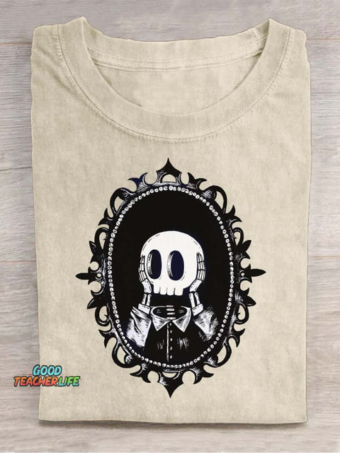 Surprised Skull Decorative Pattern T-shirt