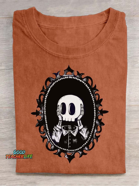 Surprised Skull Decorative Pattern T-shirt