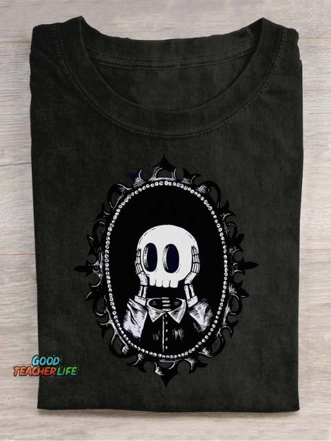 Surprised Skull Decorative Pattern T-shirt