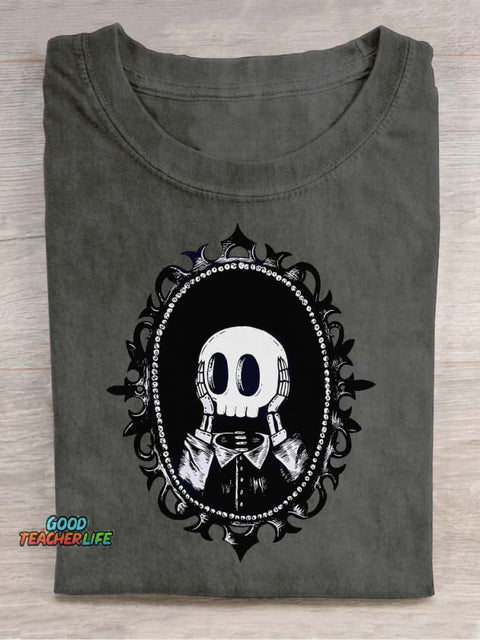 Surprised Skull Decorative Pattern T-shirt