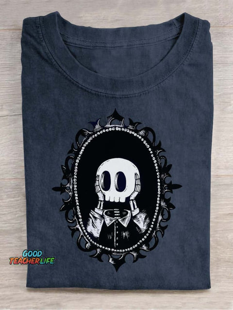 Surprised Skull Decorative Pattern T-shirt