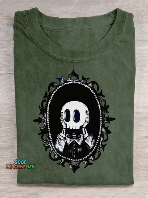 Surprised Skull Decorative Pattern T-shirt