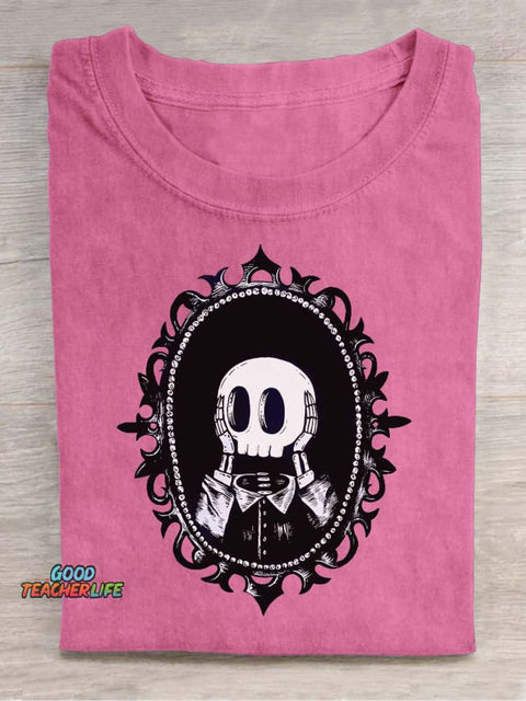 Surprised Skull Decorative Pattern T-shirt