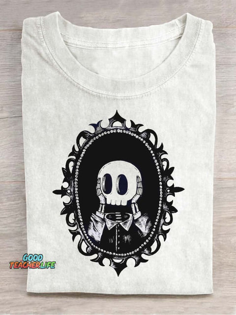 Surprised Skull Decorative Pattern T-shirt