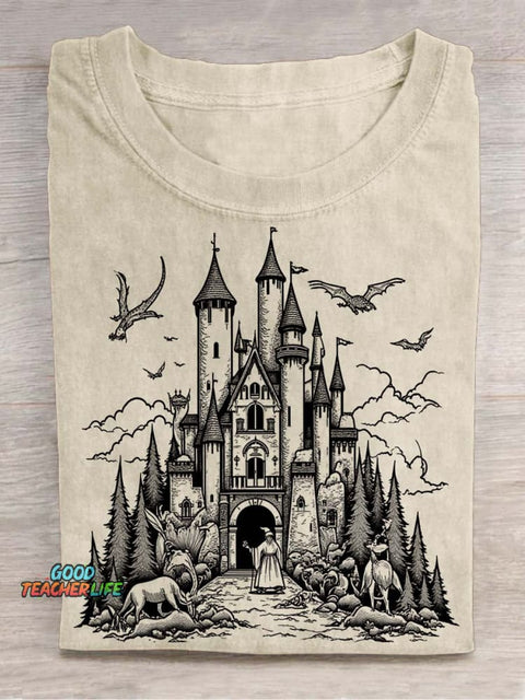 Magic Castle Decorative Pattern T-shirt