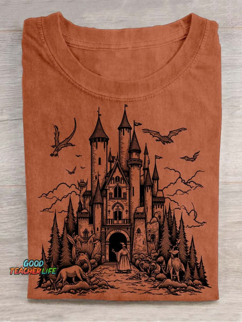 Magic Castle Decorative Pattern T-shirt