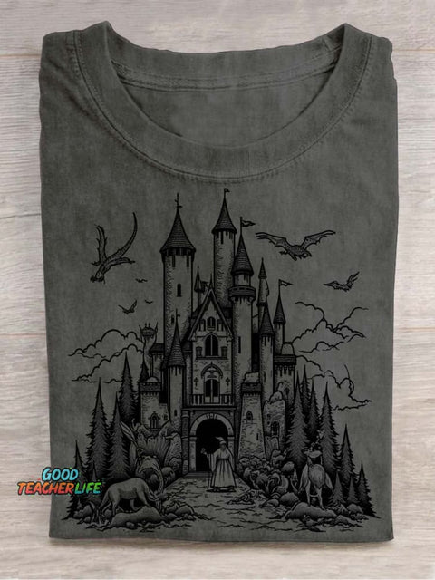 Magic Castle Decorative Pattern T-shirt