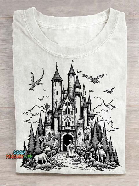 Magic Castle Decorative Pattern T-shirt