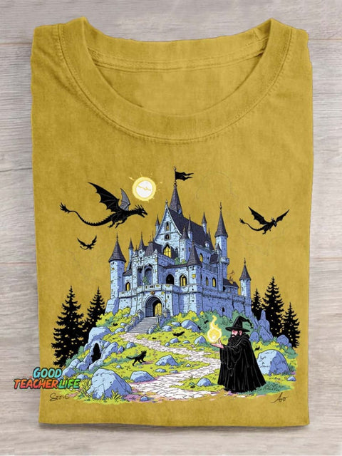 Magic Castle Decorative Pattern T-shirt