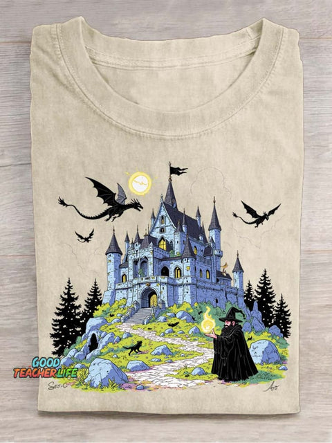 Magic Castle Decorative Pattern T-shirt