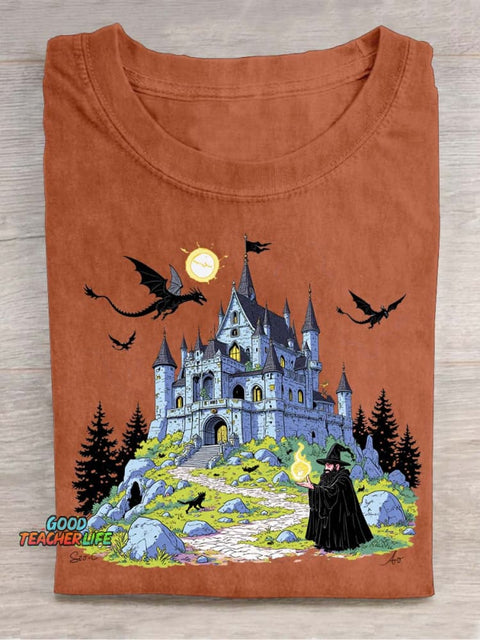 Magic Castle Decorative Pattern T-shirt