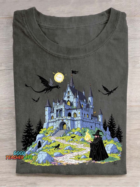 Magic Castle Decorative Pattern T-shirt