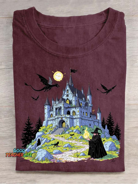 Magic Castle Decorative Pattern T-shirt