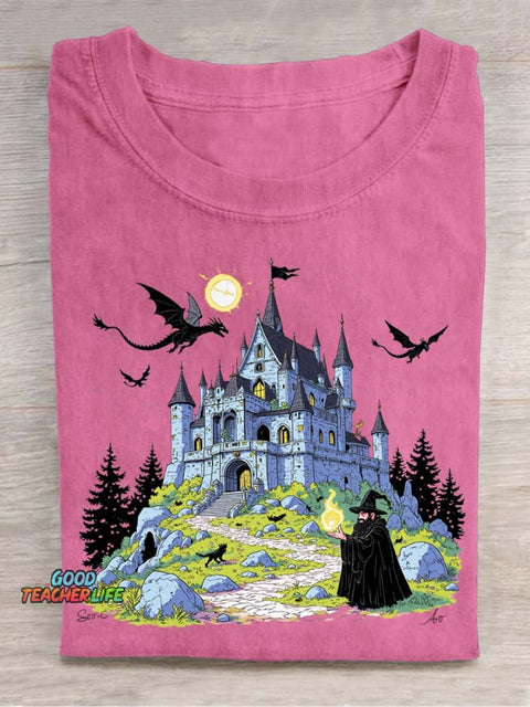 Magic Castle Decorative Pattern T-shirt