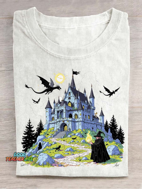 Magic Castle Decorative Pattern T-shirt