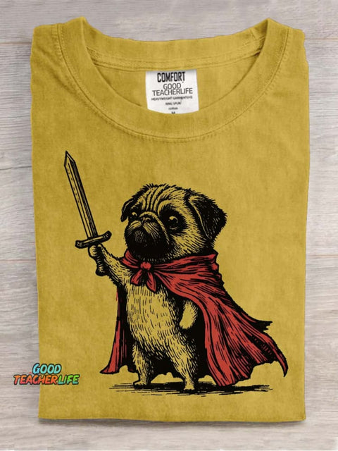Dog Knight Decorative Pattern T-shirt