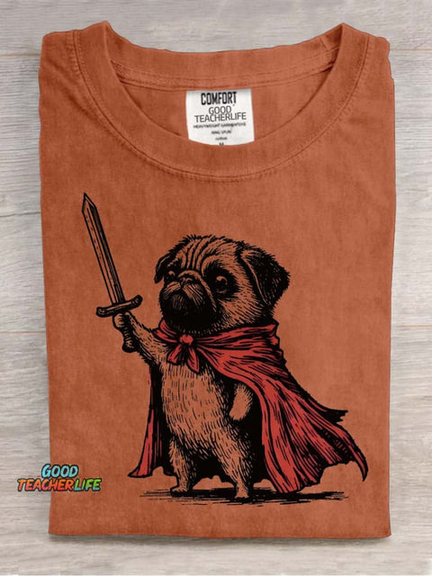 Dog Knight Decorative Pattern T-shirt