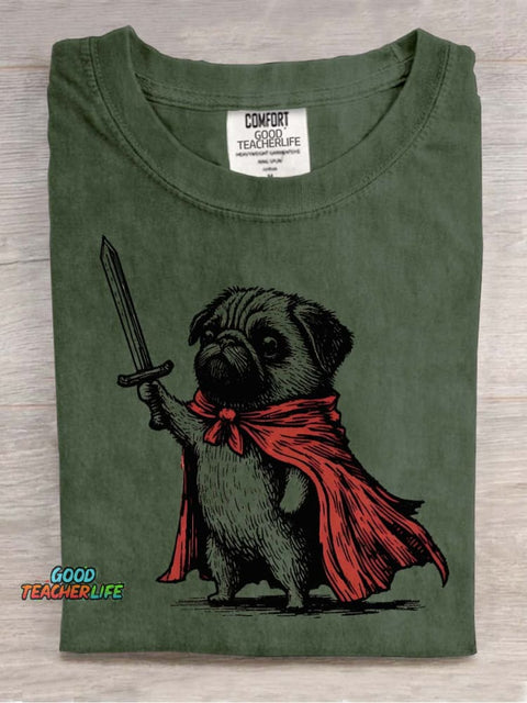 Dog Knight Decorative Pattern T-shirt