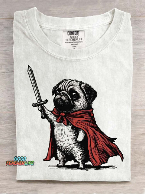 Dog Knight Decorative Pattern T-shirt