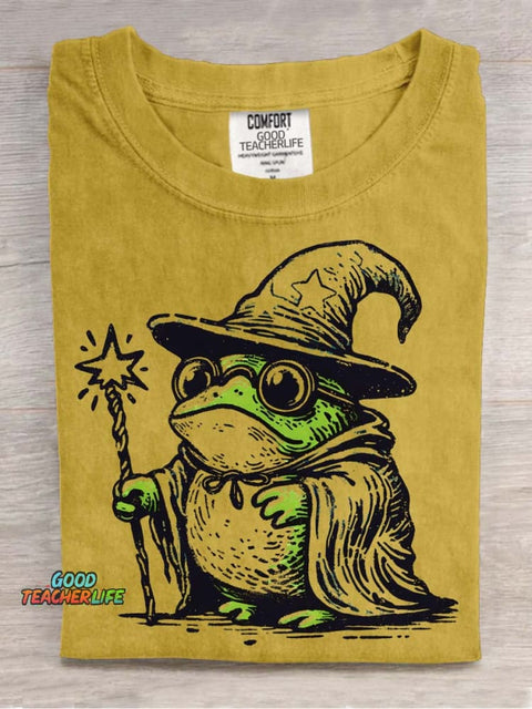 Cute Frog Wizard Decorative Pattern T-shirt