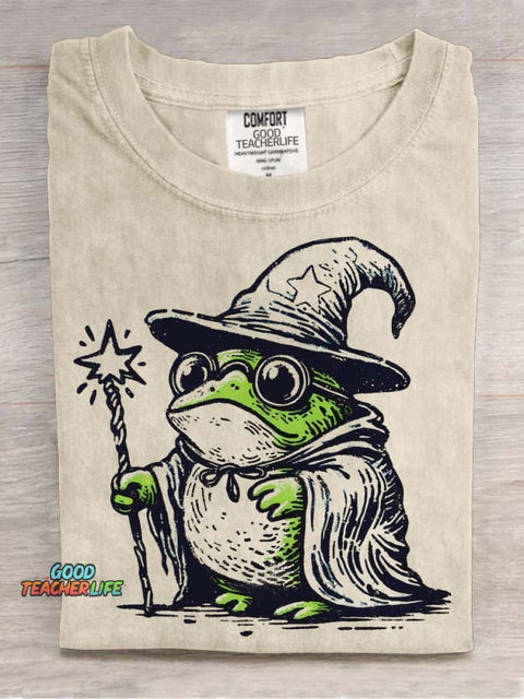 Cute Frog Wizard Decorative Pattern T-shirt